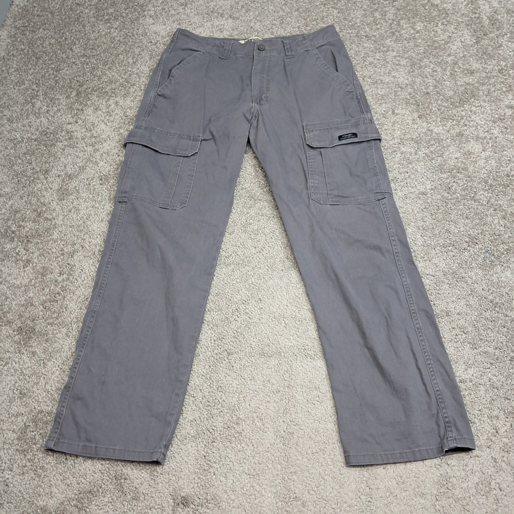 Wrangler Authentics Mens Grey Cargo Pants 10ZM7ABAH 30x30 Utility Trousers